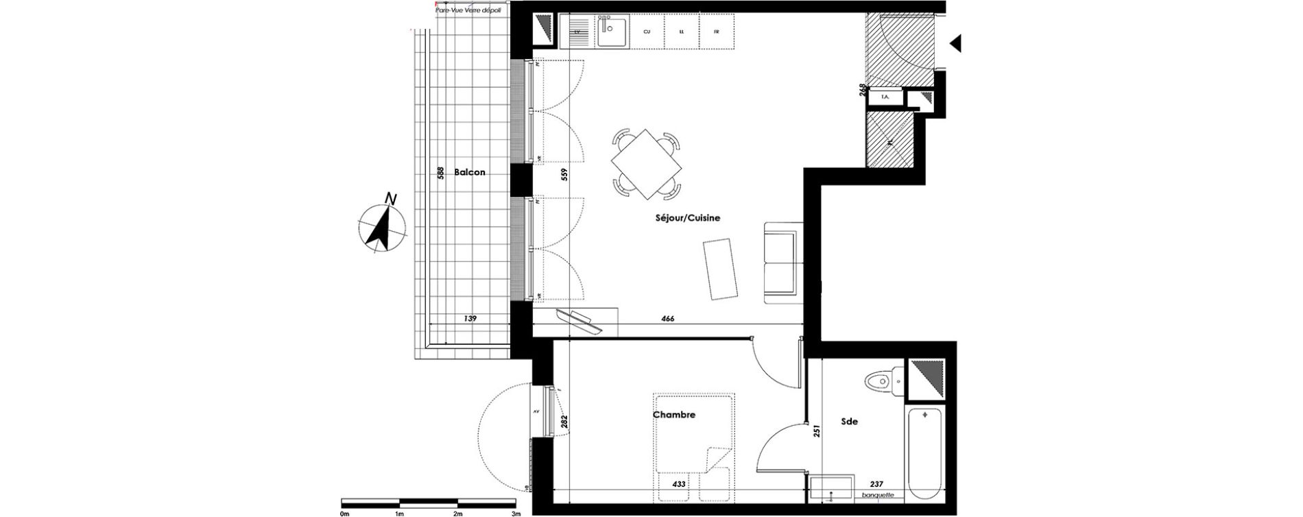 Appartement T2 de 48,56 m2 &agrave; Livry-Gargan Centre