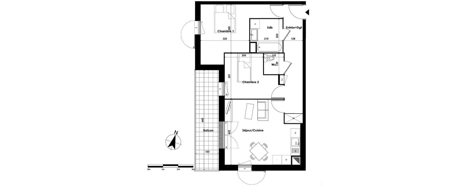 Appartement T3 de 58,63 m2 &agrave; Livry-Gargan Centre