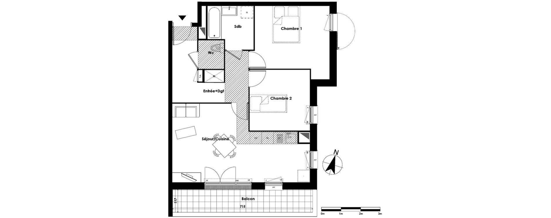 Appartement T3 de 63,11 m2 &agrave; Livry-Gargan Centre