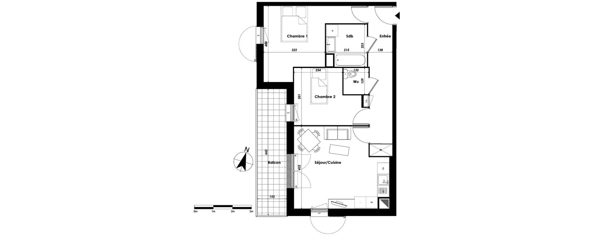 Appartement T3 de 58,63 m2 &agrave; Livry-Gargan Centre