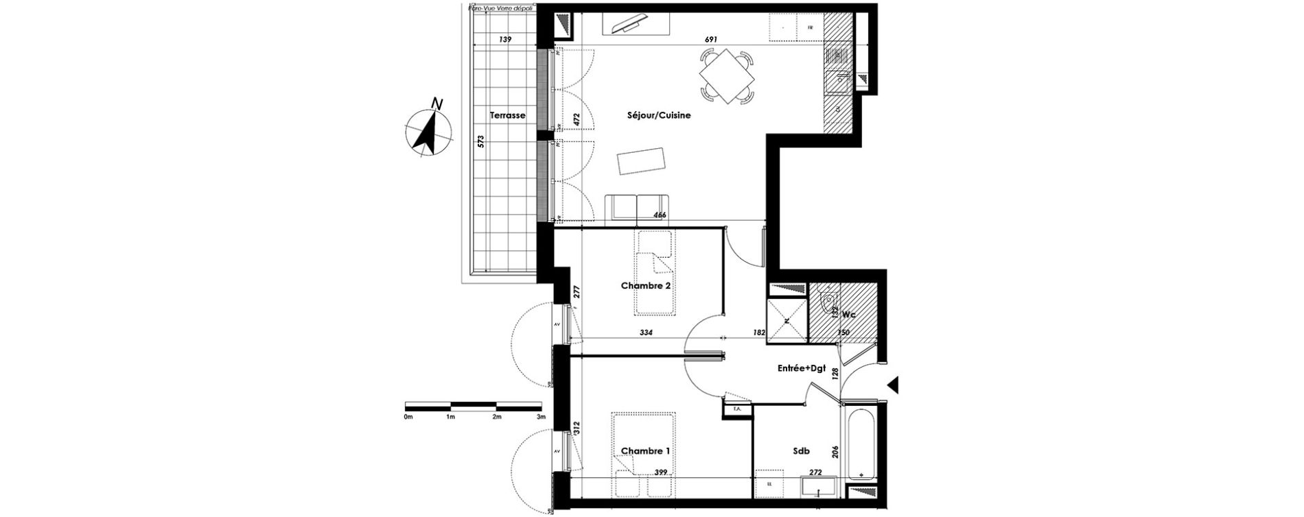 Appartement T3 de 62,74 m2 &agrave; Livry-Gargan Centre