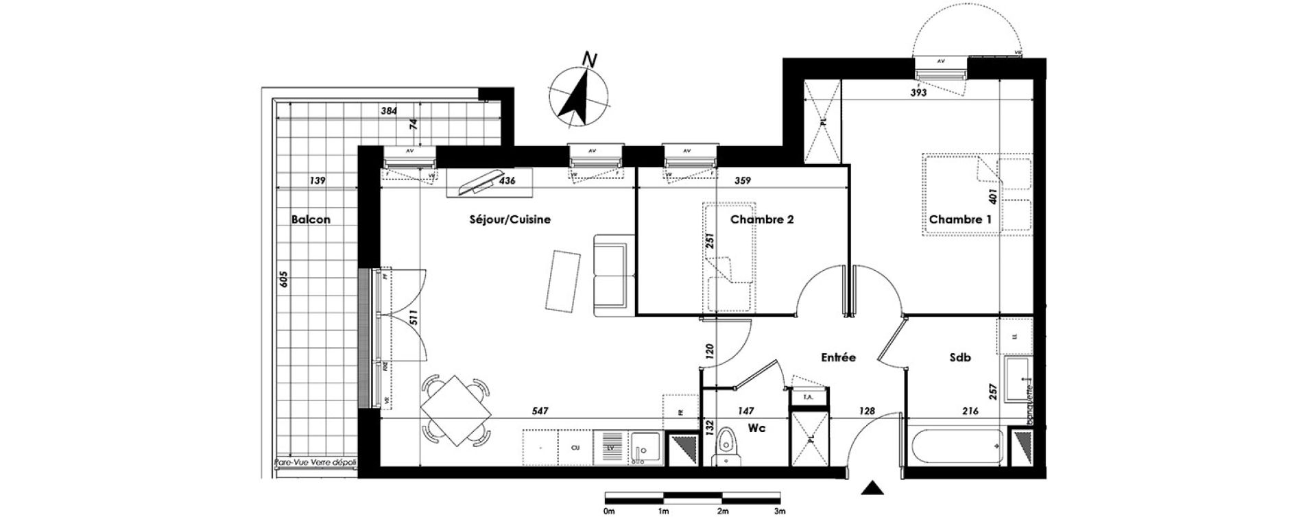 Appartement T3 de 61,22 m2 &agrave; Livry-Gargan Centre