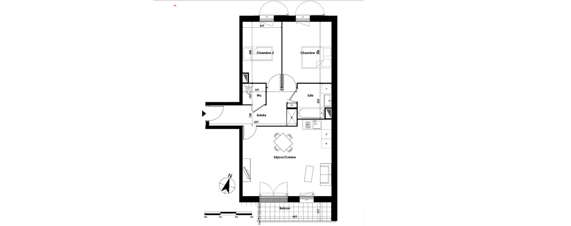 Appartement T3 de 61,57 m2 &agrave; Livry-Gargan Centre