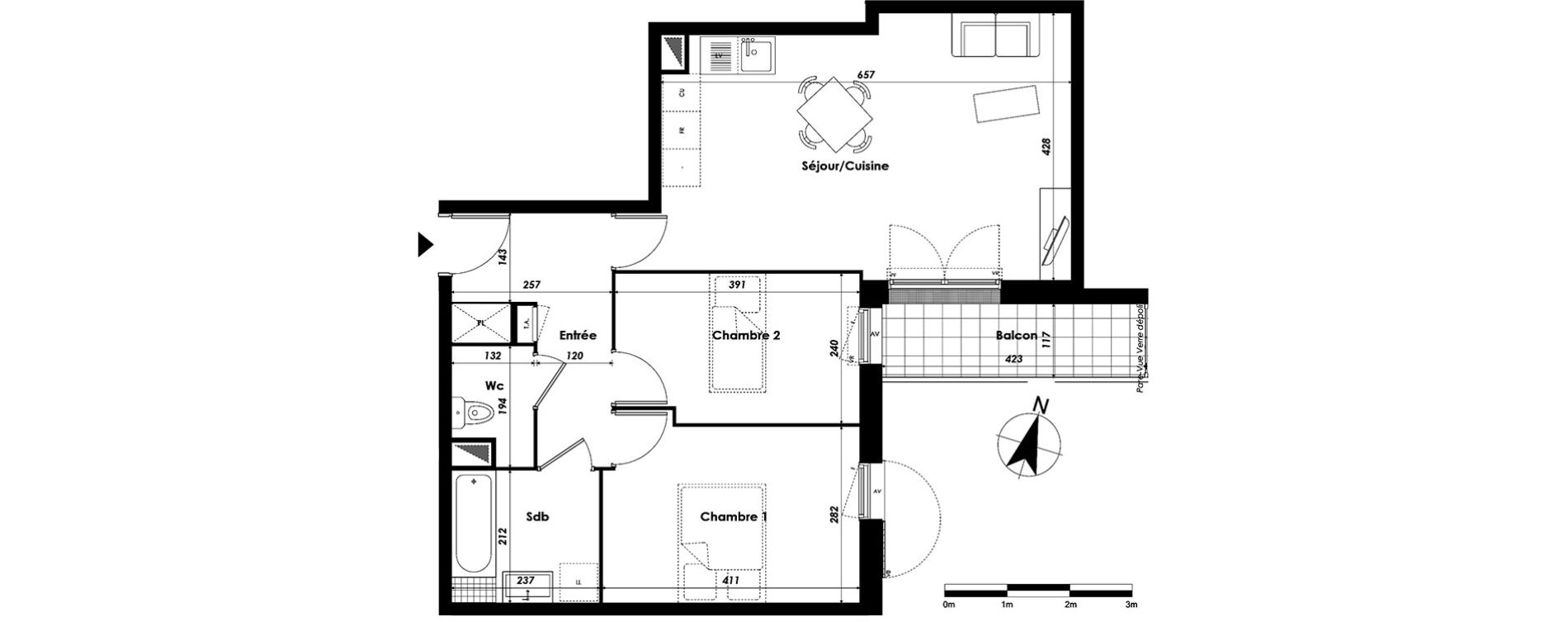 Appartement T3 de 62,30 m2 &agrave; Livry-Gargan Centre