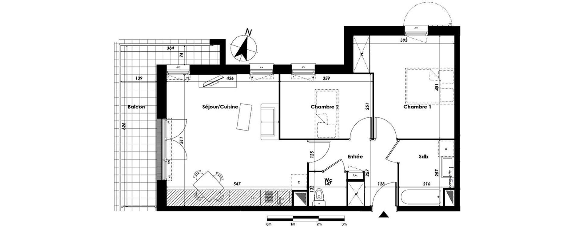 Appartement T3 de 61,22 m2 &agrave; Livry-Gargan Centre