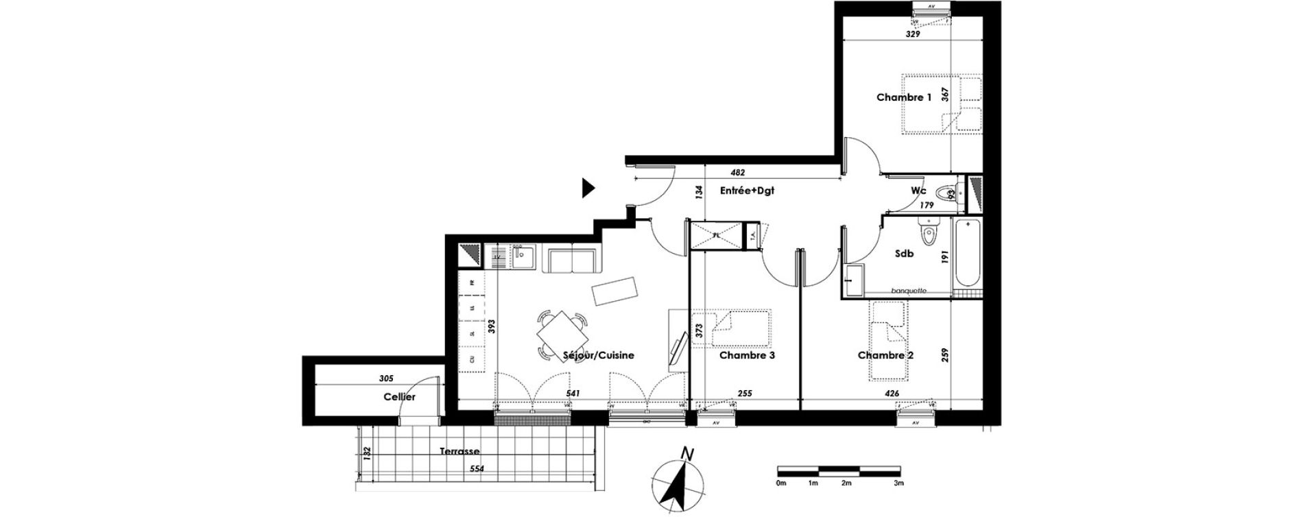 Appartement T4 de 72,79 m2 &agrave; Livry-Gargan Centre