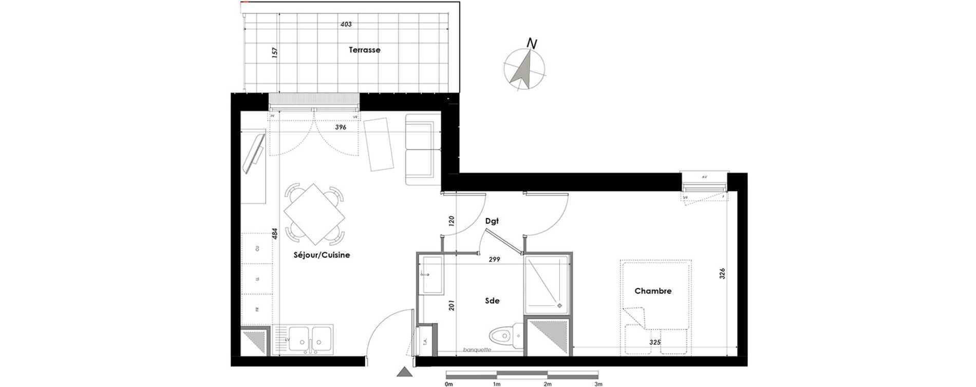 Appartement T2 de 36,43 m2 &agrave; Livry-Gargan Centre