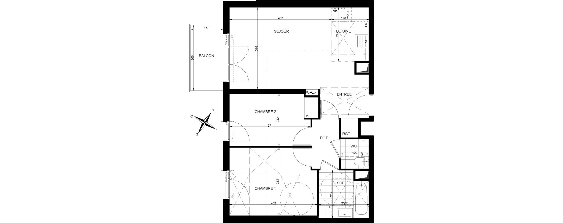 Appartement T3 de 58,08 m2 &agrave; Livry-Gargan Centre