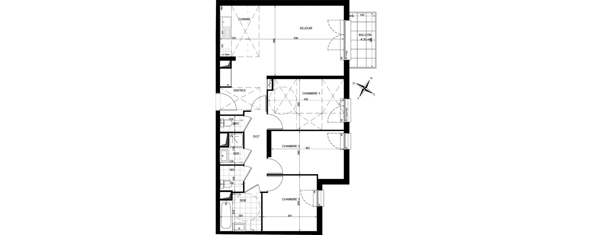 Appartement T4 de 77,26 m2 &agrave; Livry-Gargan Centre