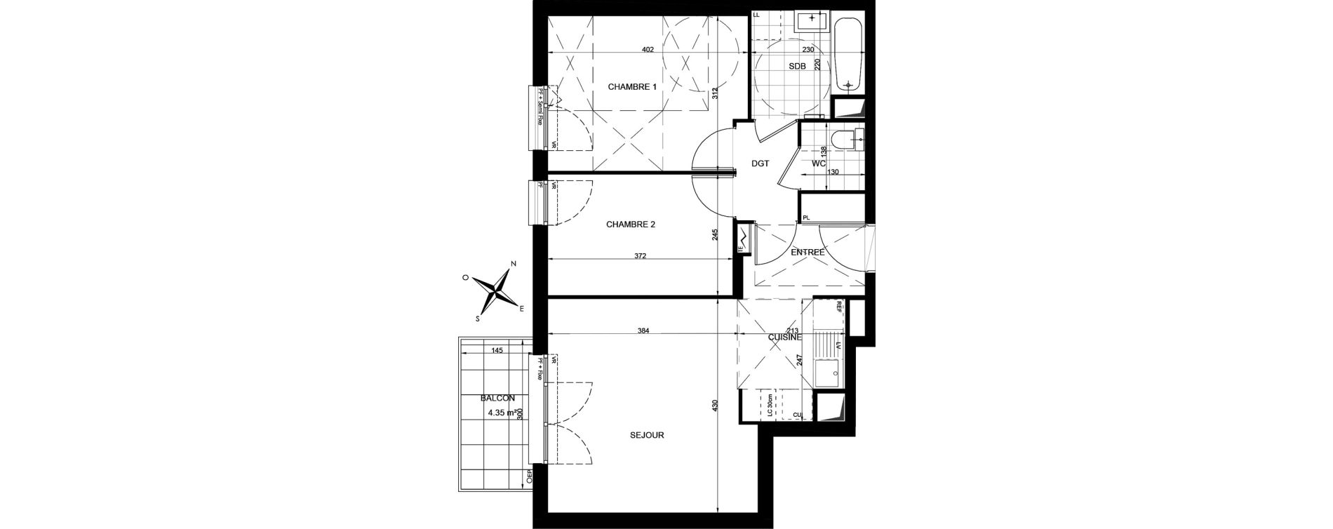 Appartement T3 de 56,63 m2 &agrave; Livry-Gargan Centre