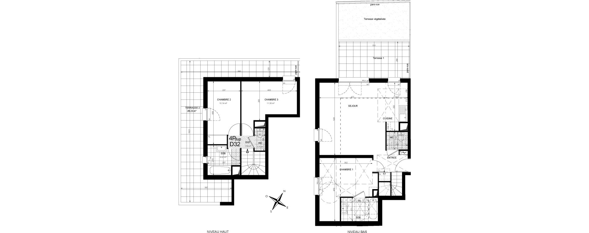 Duplex T4 de 83,52 m2 &agrave; Livry-Gargan Centre