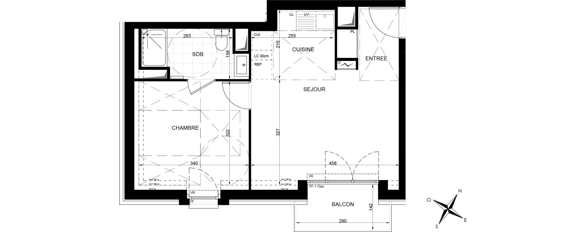 Appartement T2 de 40,23 m2 &agrave; Livry-Gargan Centre