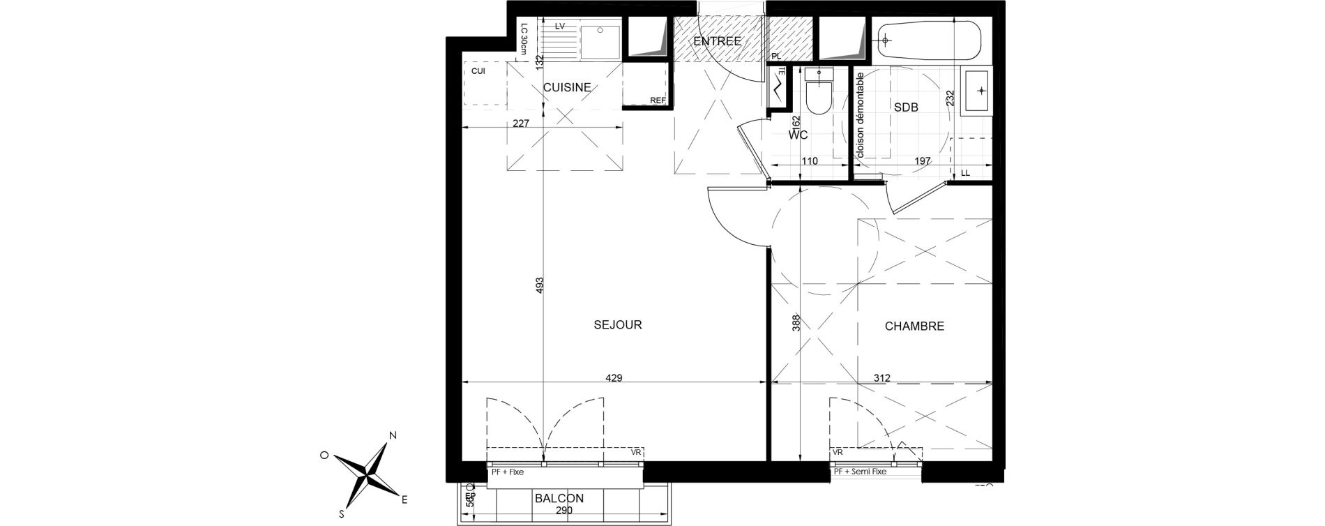 Appartement T2 de 44,44 m2 &agrave; Livry-Gargan Centre