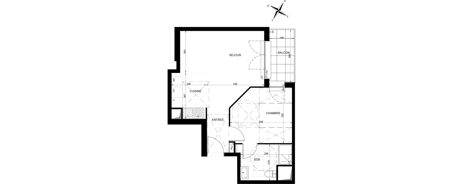Appartement T2 de 41,55 m2 &agrave; Livry-Gargan Centre