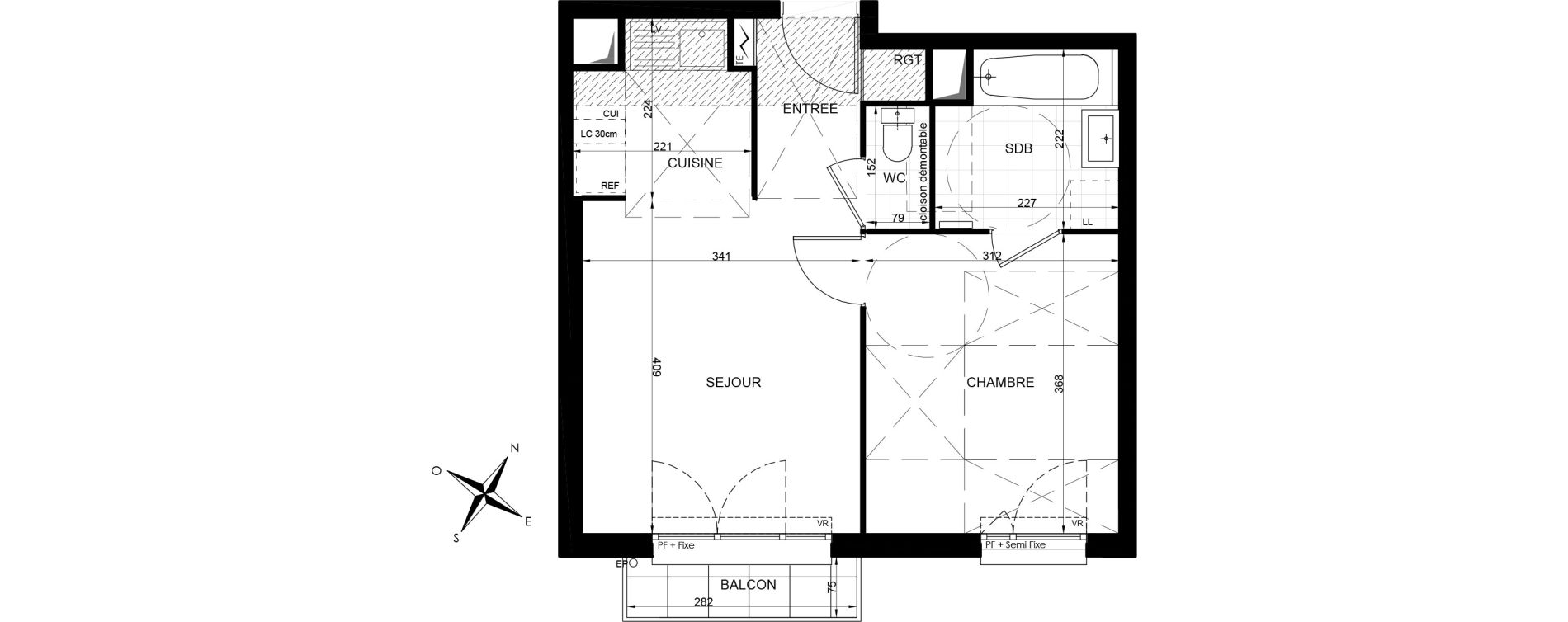 Appartement T2 de 39,12 m2 &agrave; Livry-Gargan Centre