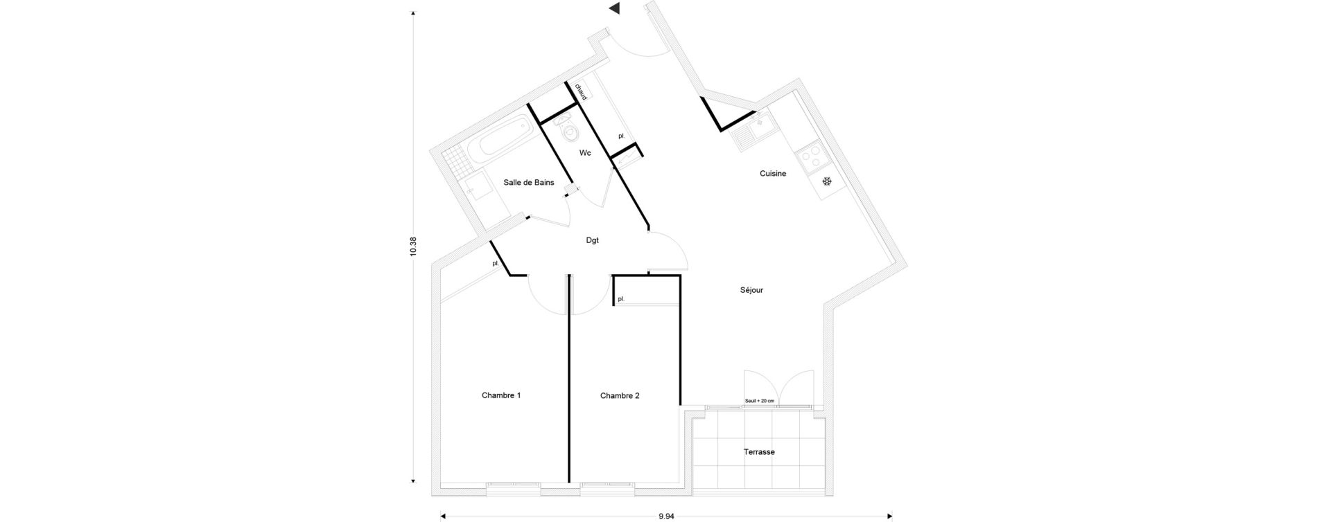 Appartement T3 de 66,28 m2 &agrave; Livry-Gargan Centre