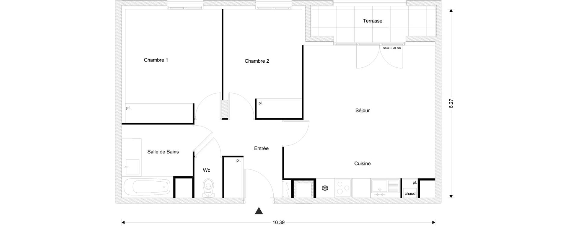 Appartement T3 de 56,75 m2 &agrave; Livry-Gargan Centre