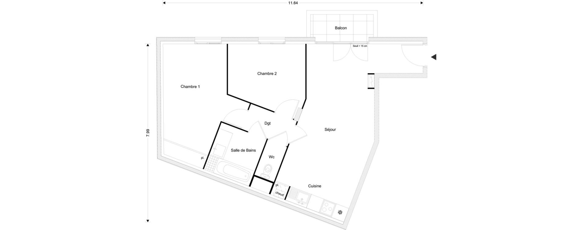 Appartement T3 de 61,74 m2 &agrave; Livry-Gargan Centre