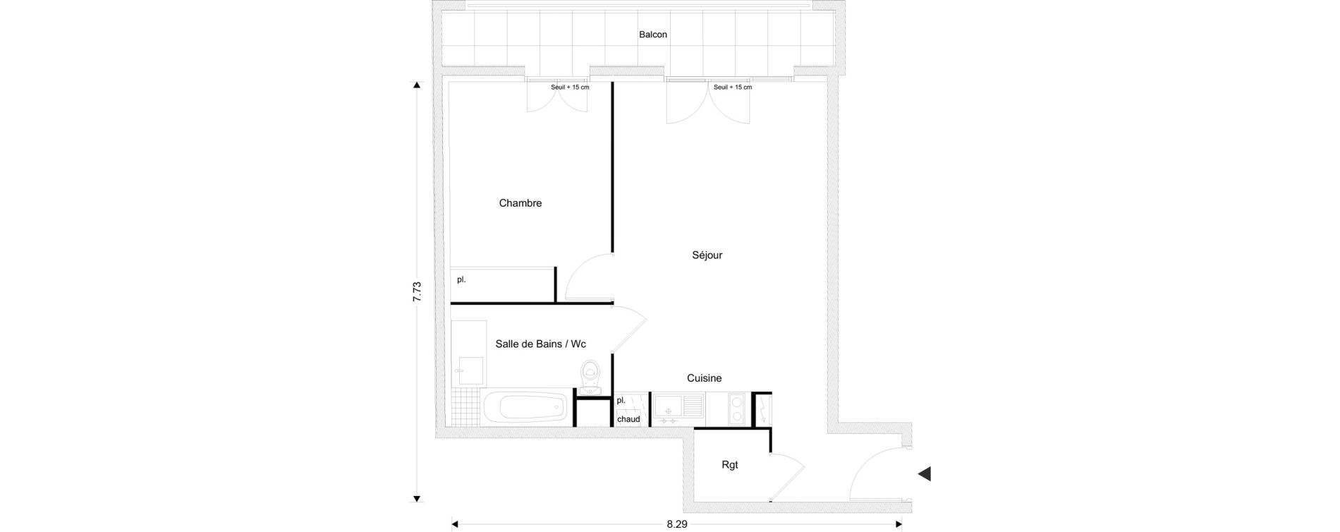 Appartement T2 de 47,84 m2 &agrave; Livry-Gargan Centre