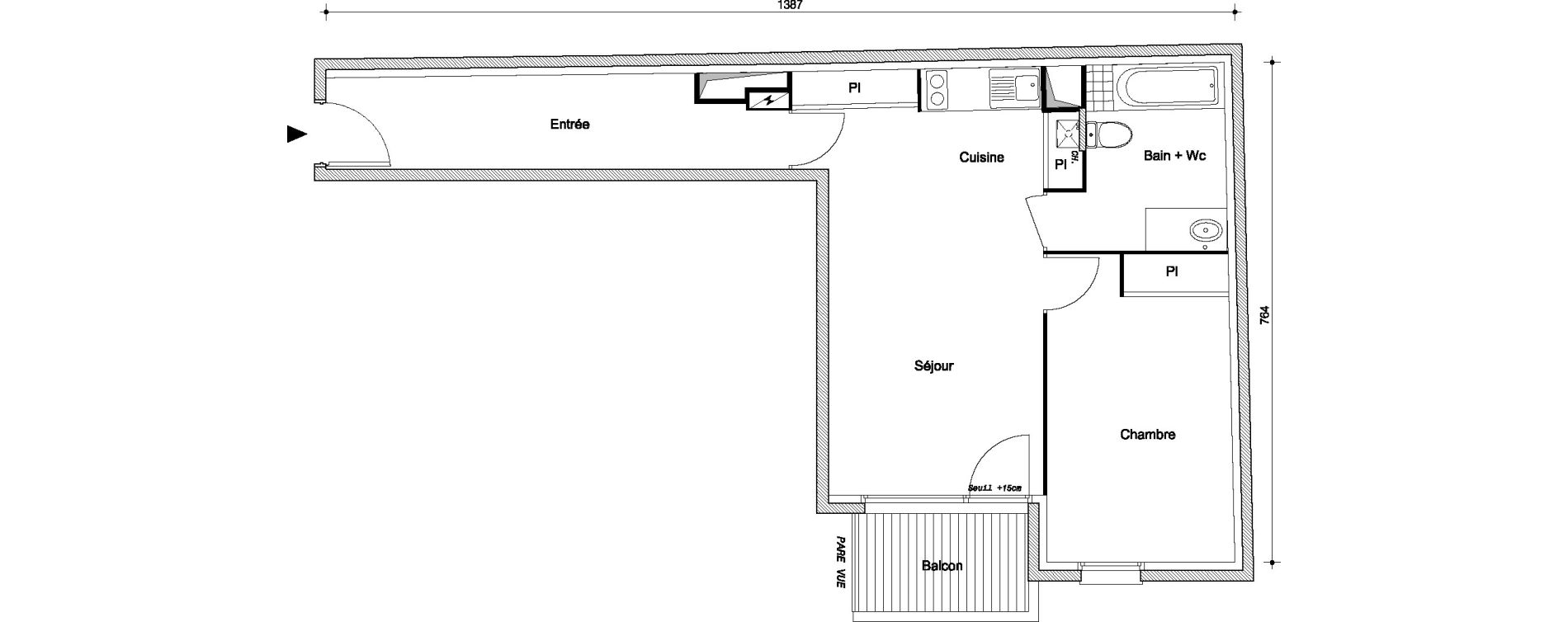 Appartement T2 de 52,10 m2 &agrave; Livry-Gargan Centre