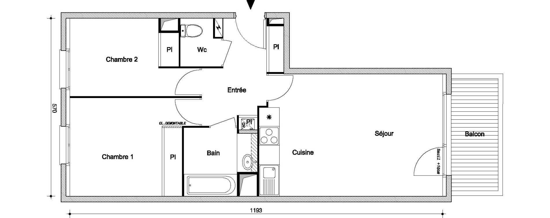Appartement T3 de 56,75 m2 &agrave; Livry-Gargan Centre