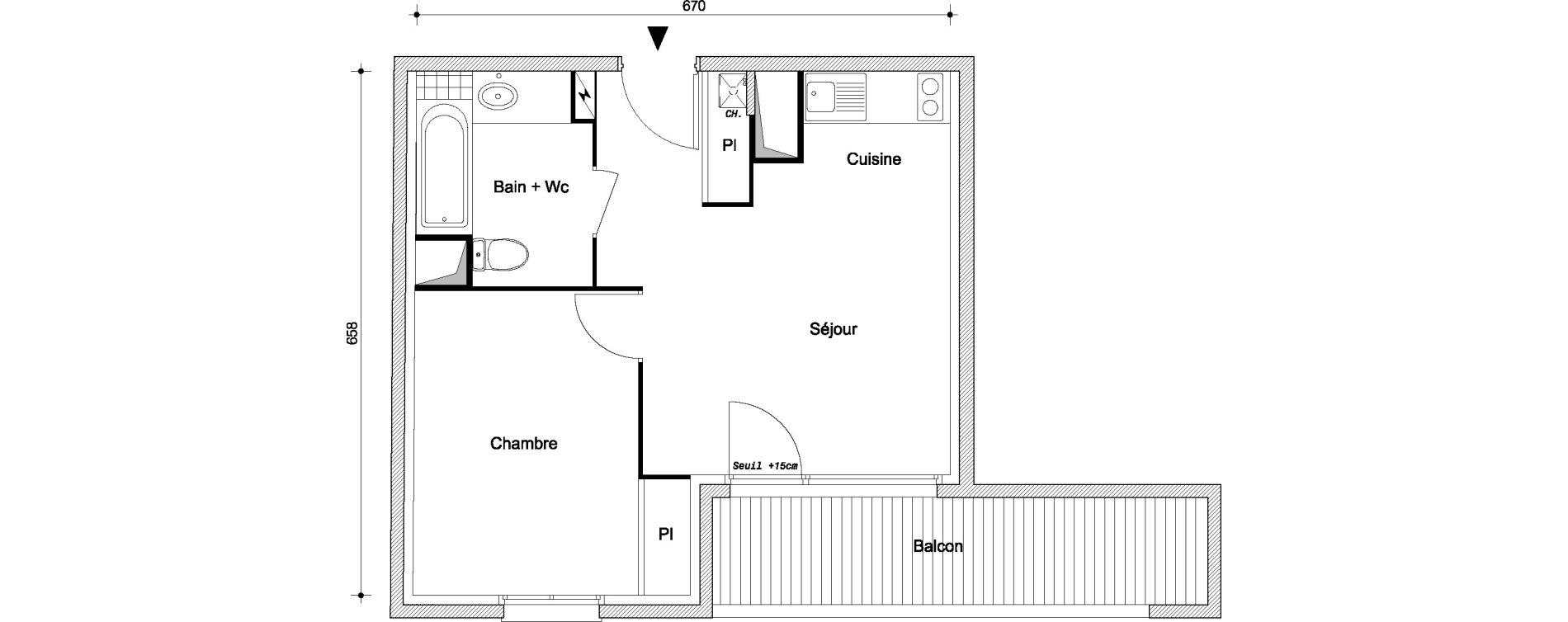 Appartement T2 de 37,35 m2 &agrave; Livry-Gargan Centre