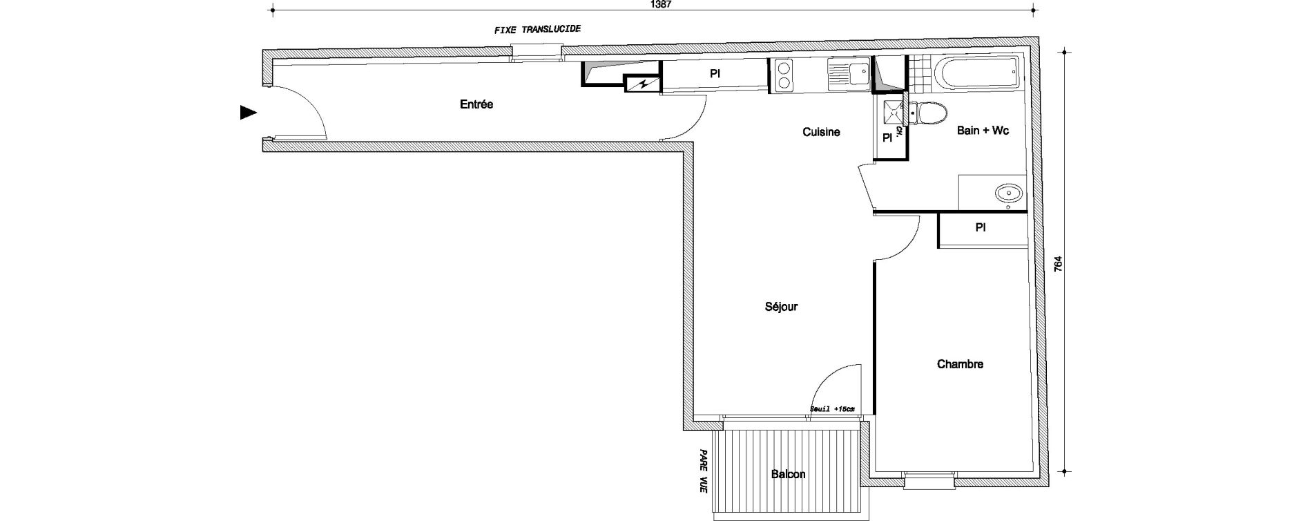 Appartement T2 de 52,10 m2 &agrave; Livry-Gargan Centre