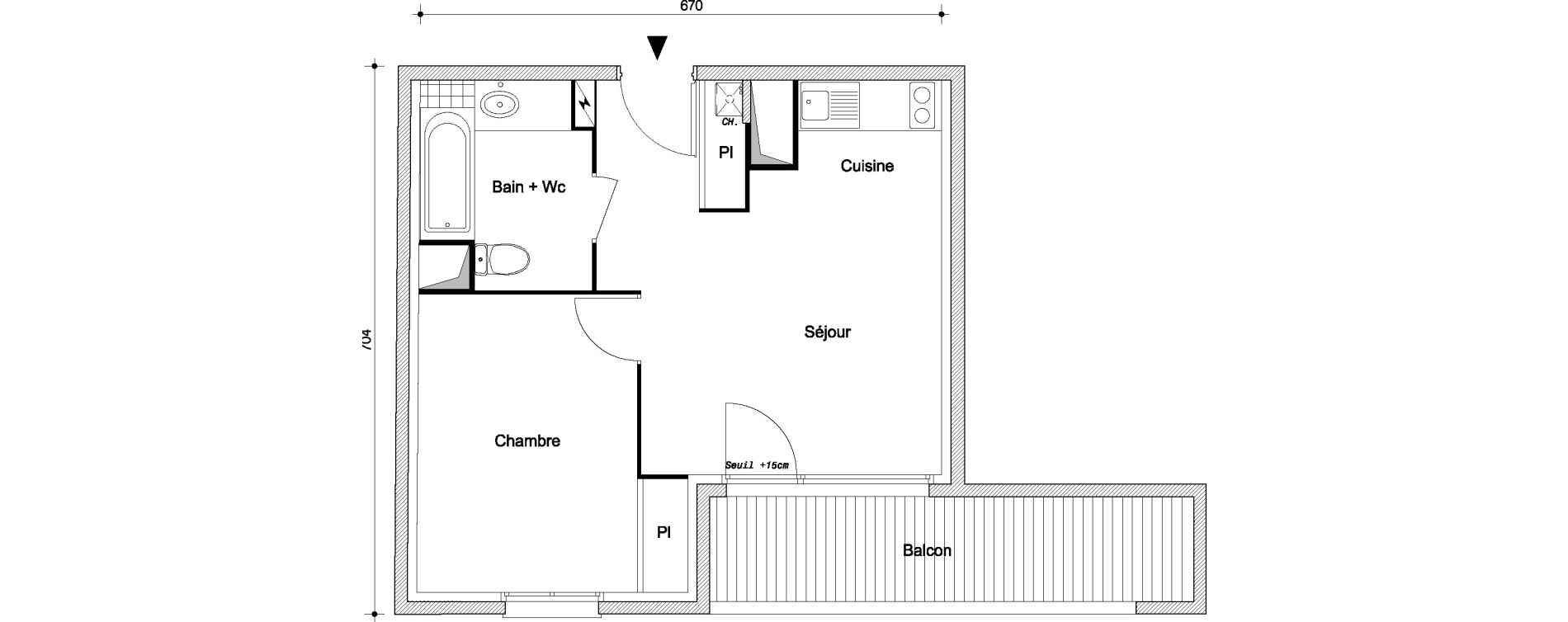 Appartement T2 de 37,35 m2 &agrave; Livry-Gargan Centre