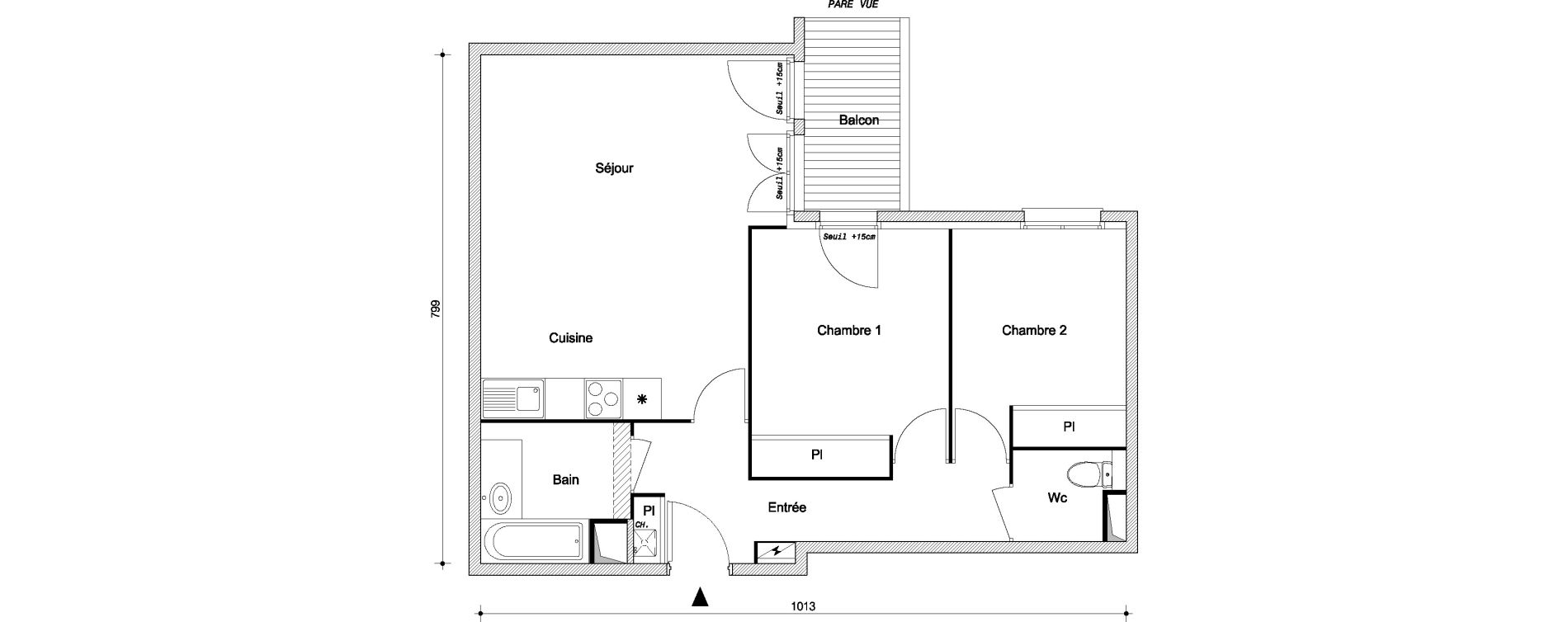 Appartement T3 de 62,35 m2 &agrave; Livry-Gargan Centre
