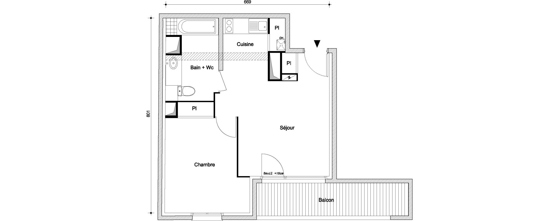 Appartement T2 de 43,70 m2 &agrave; Livry-Gargan Centre