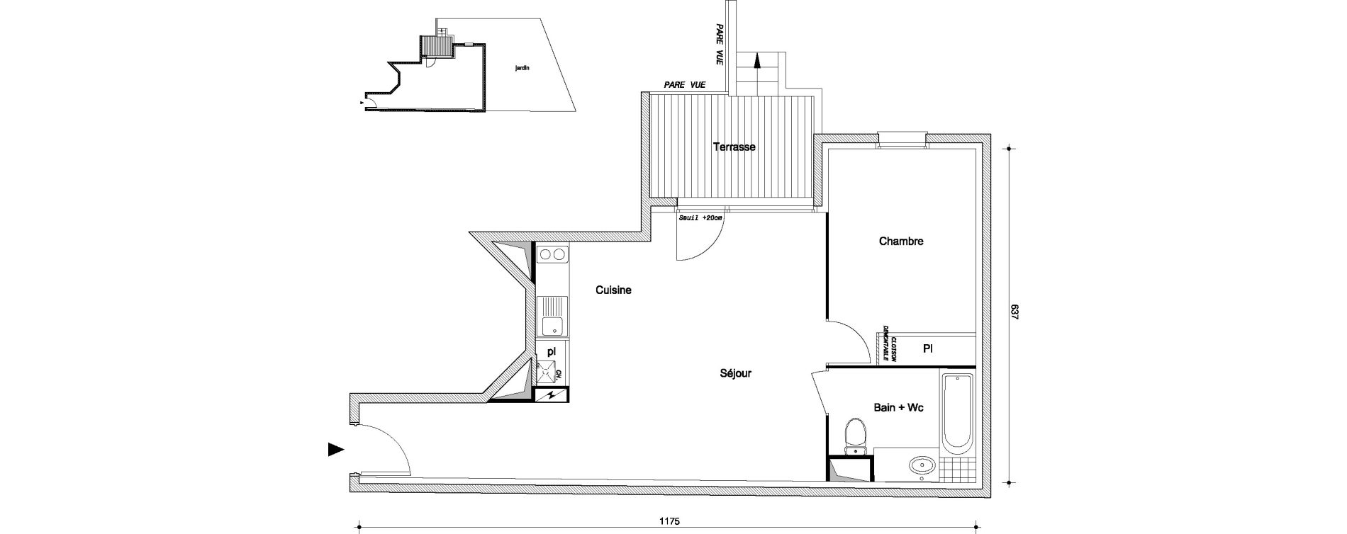 Appartement T2 de 48,85 m2 &agrave; Livry-Gargan Centre