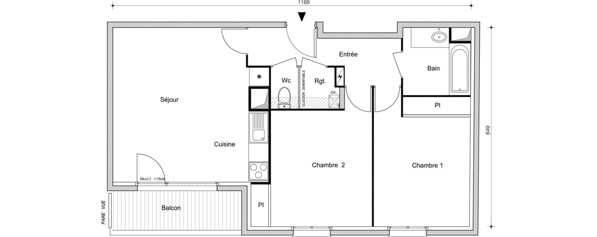 Appartement T3 de 65,65 m2 &agrave; Livry-Gargan Centre