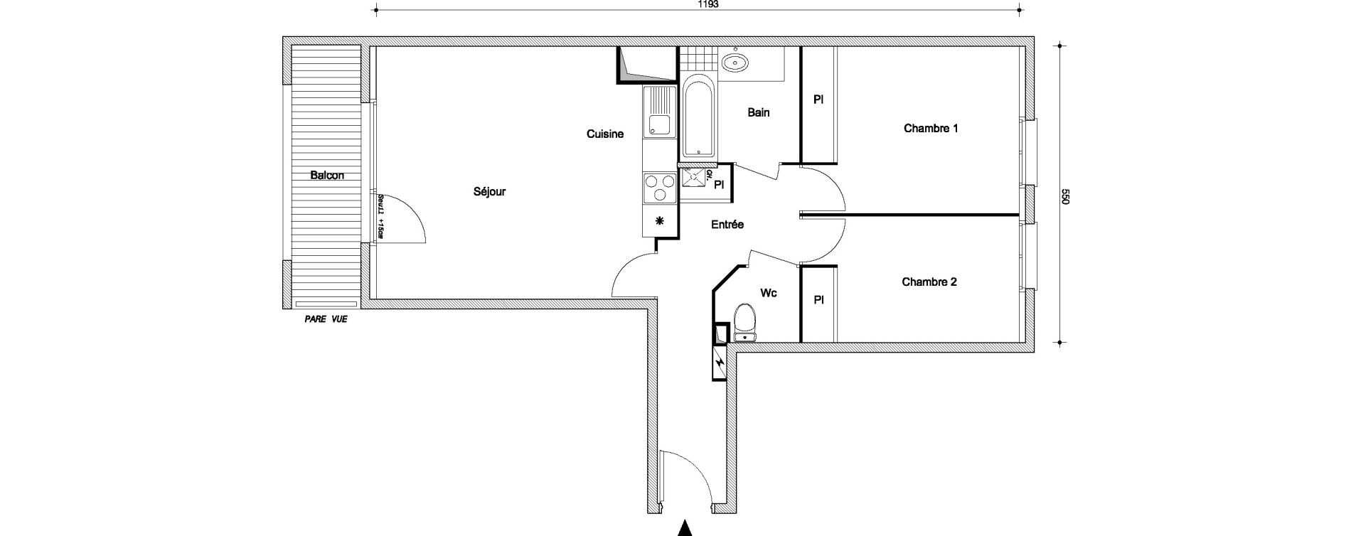 Appartement T3 de 63,20 m2 &agrave; Livry-Gargan Centre