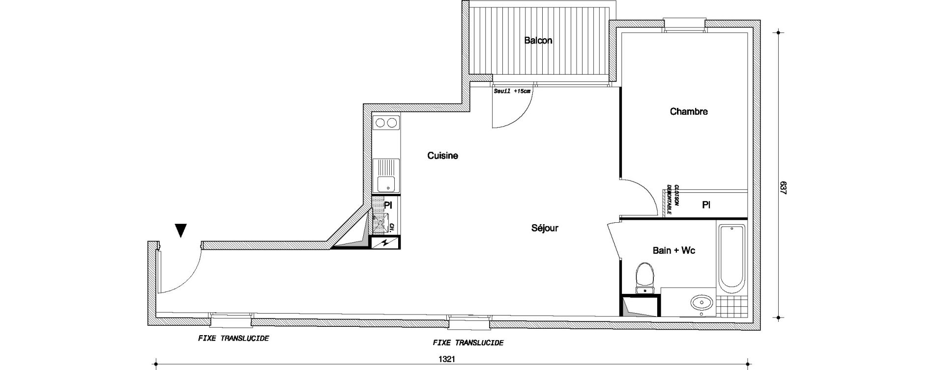 Appartement T2 de 50,90 m2 &agrave; Livry-Gargan Centre