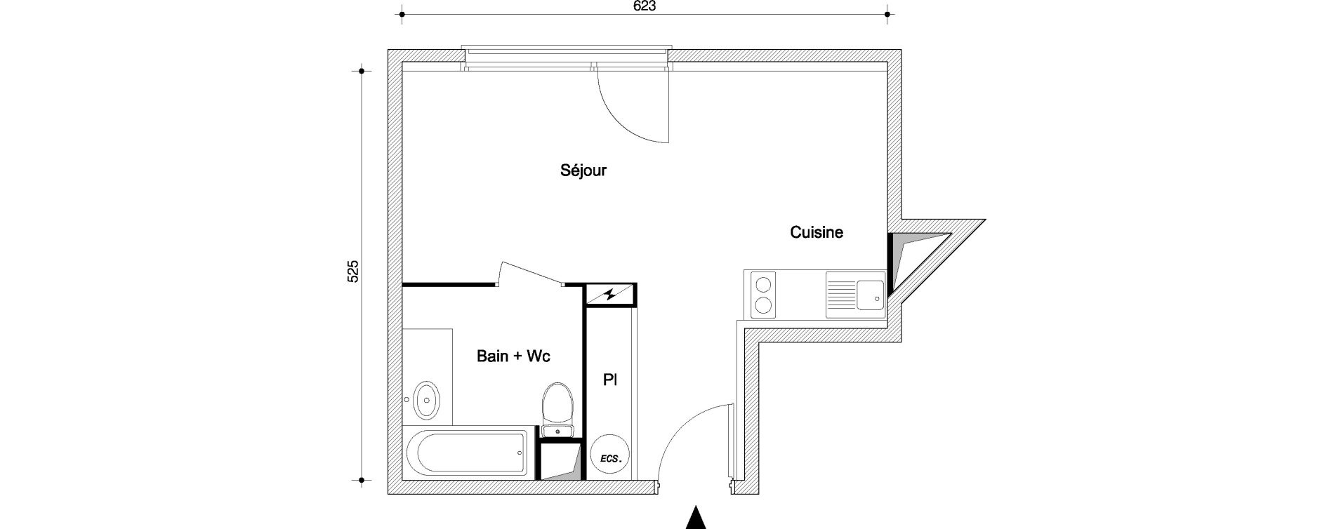 Appartement T1 de 27,90 m2 &agrave; Livry-Gargan Centre