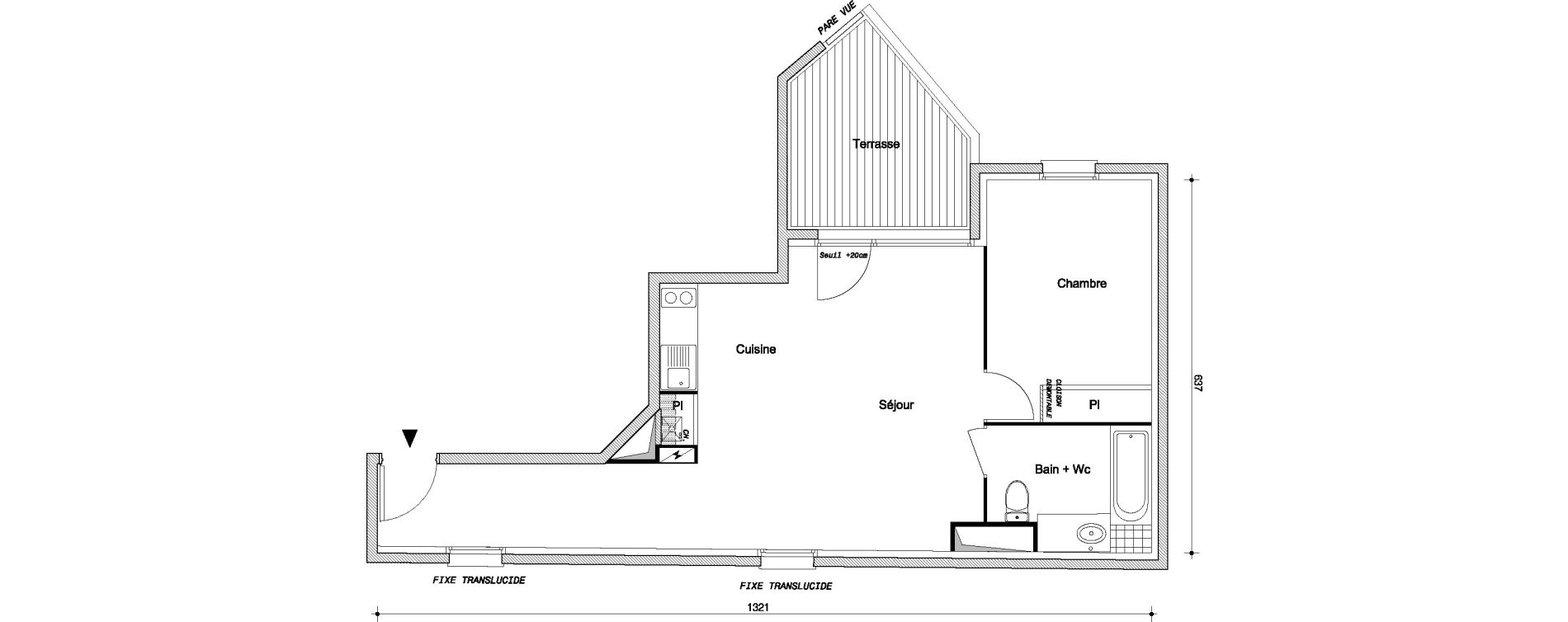 Appartement T2 de 50,90 m2 &agrave; Livry-Gargan Centre