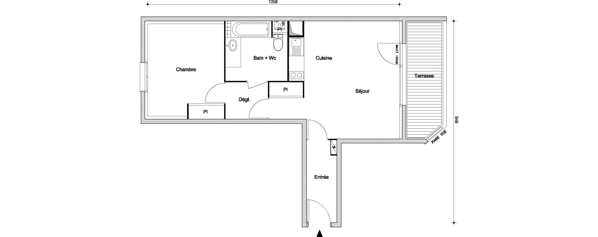 Appartement T2 de 49,55 m2 &agrave; Livry-Gargan Centre