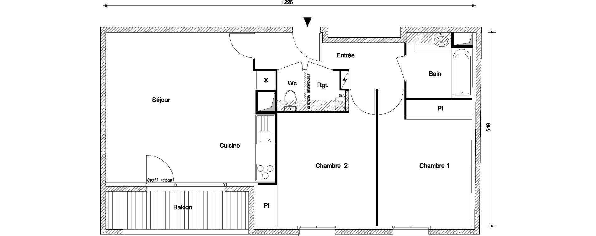 Appartement T3 de 68,55 m2 &agrave; Livry-Gargan Centre