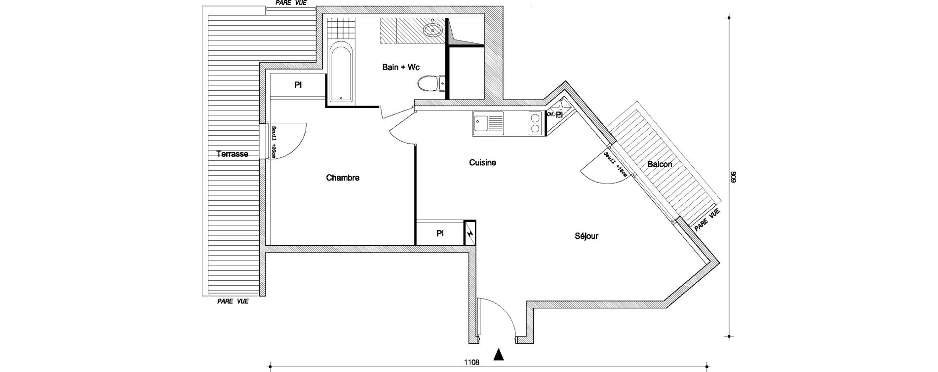 Appartement T2 de 48,15 m2 &agrave; Livry-Gargan Centre