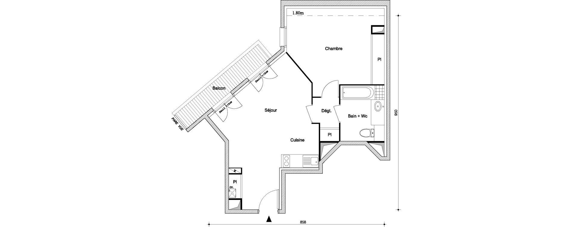 Appartement T2 de 48,80 m2 &agrave; Livry-Gargan Centre