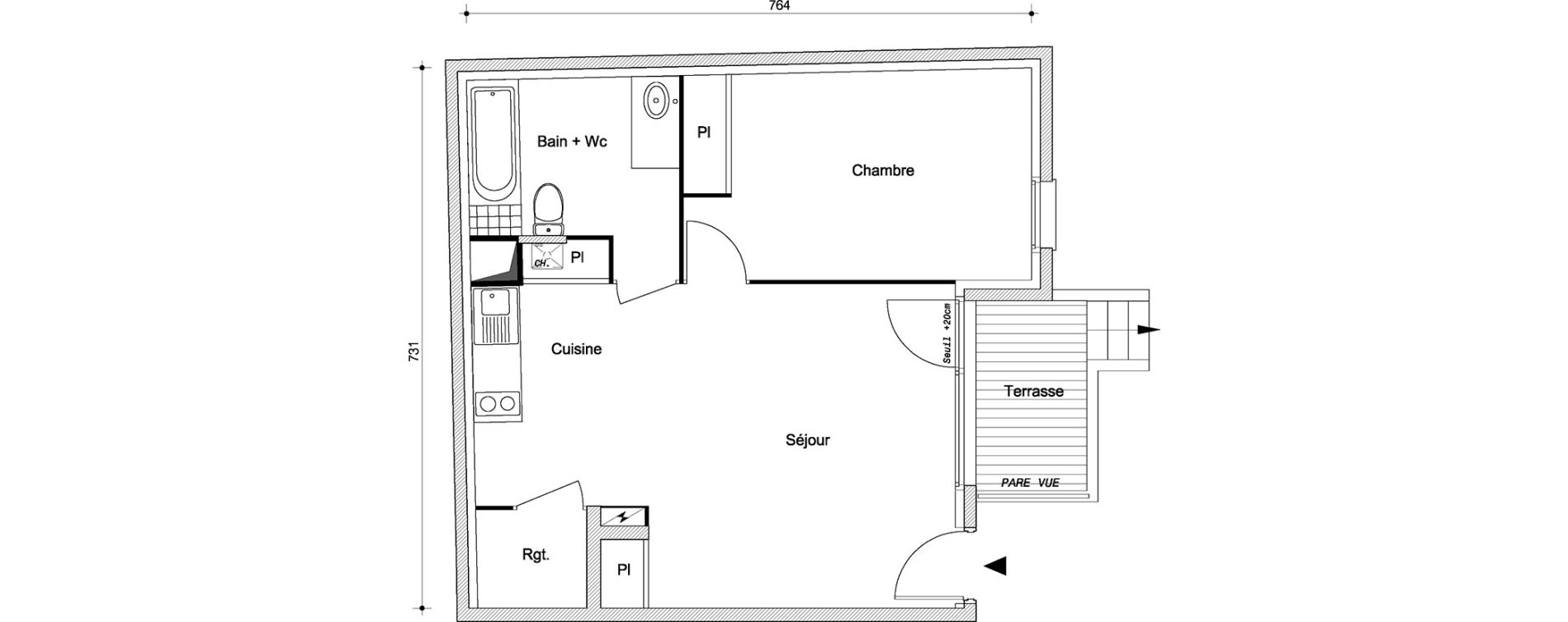 Appartement T2 de 48,70 m2 &agrave; Livry-Gargan Centre