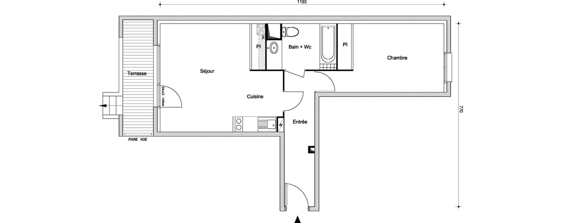 Appartement T2 de 48,05 m2 &agrave; Livry-Gargan Centre