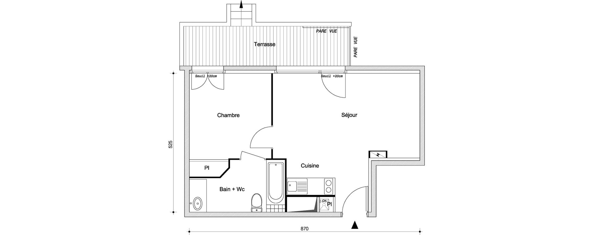 Appartement T2 de 40,20 m2 &agrave; Livry-Gargan Centre