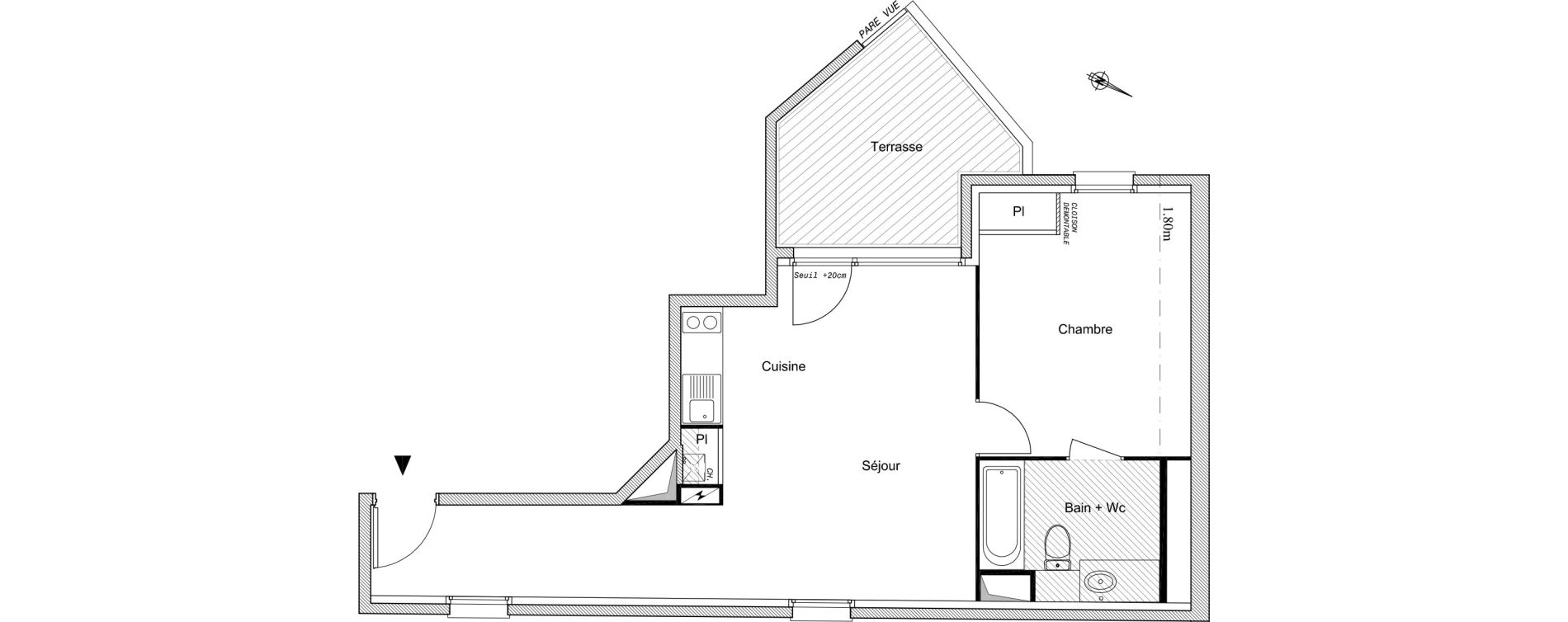 Appartement T2 de 46,60 m2 &agrave; Livry-Gargan Centre