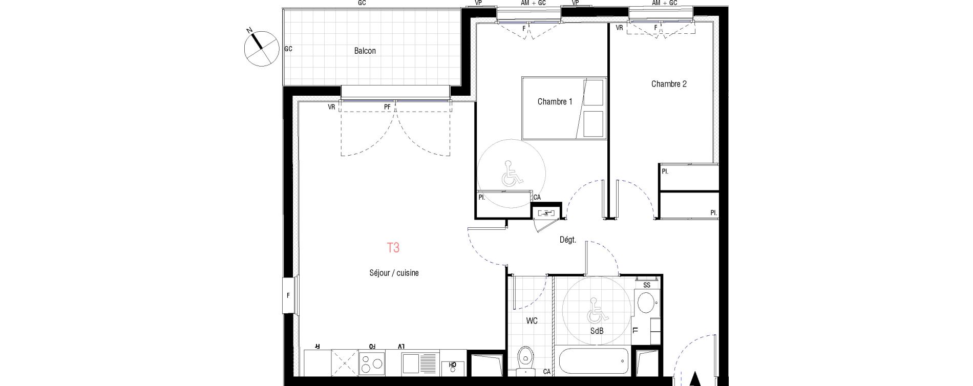 Appartement T3 de 63,28 m2 &agrave; Livry-Gargan L'abbaye
