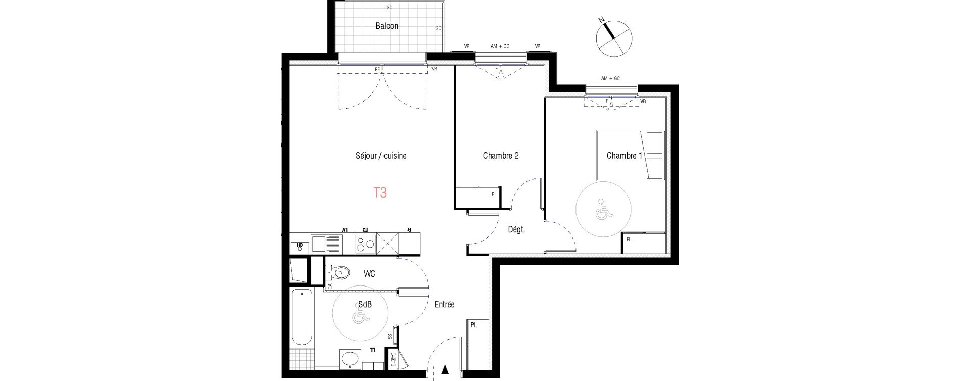 Appartement T3 de 65,99 m2 &agrave; Livry-Gargan L'abbaye