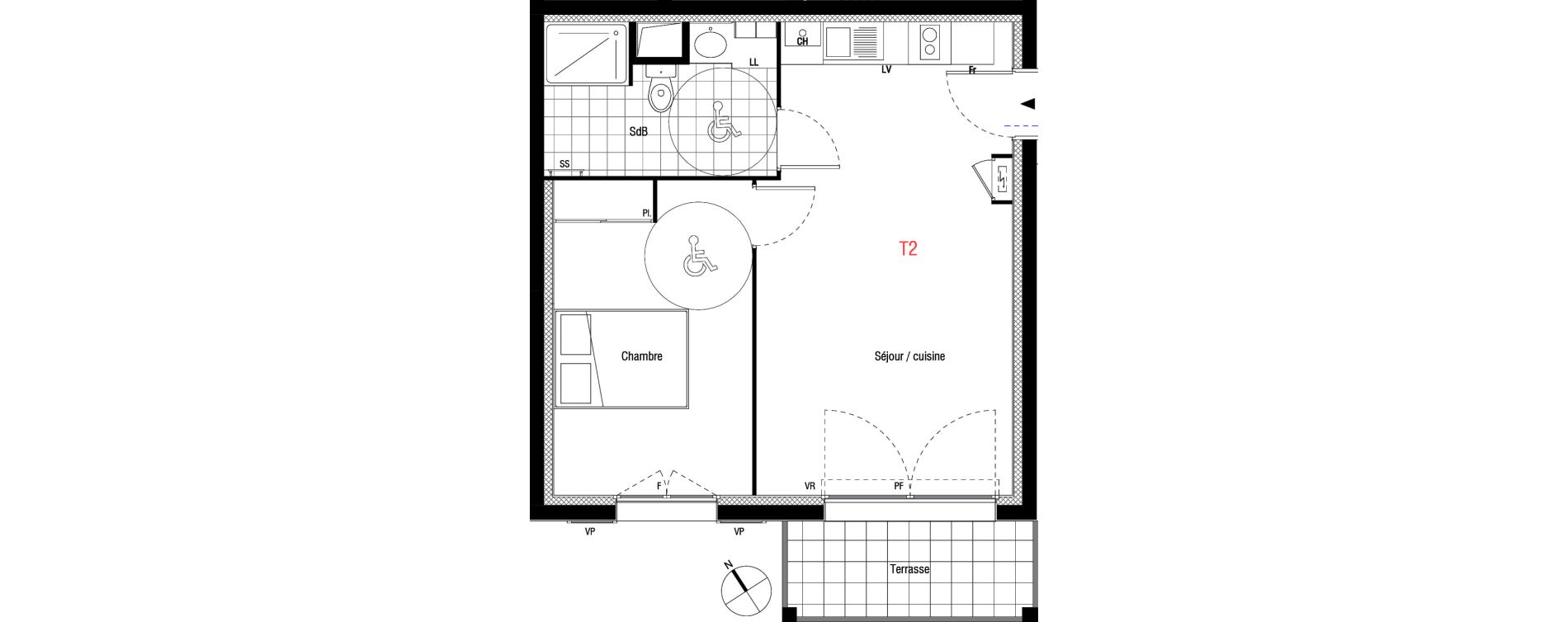 Appartement T2 de 42,32 m2 &agrave; Livry-Gargan L'abbaye