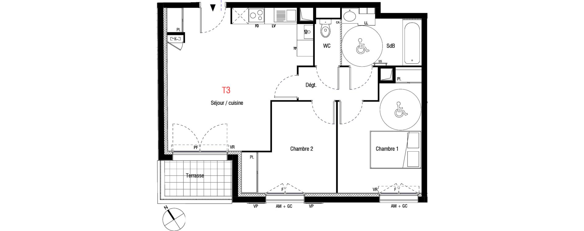 Appartement T3 de 57,07 m2 &agrave; Livry-Gargan L'abbaye