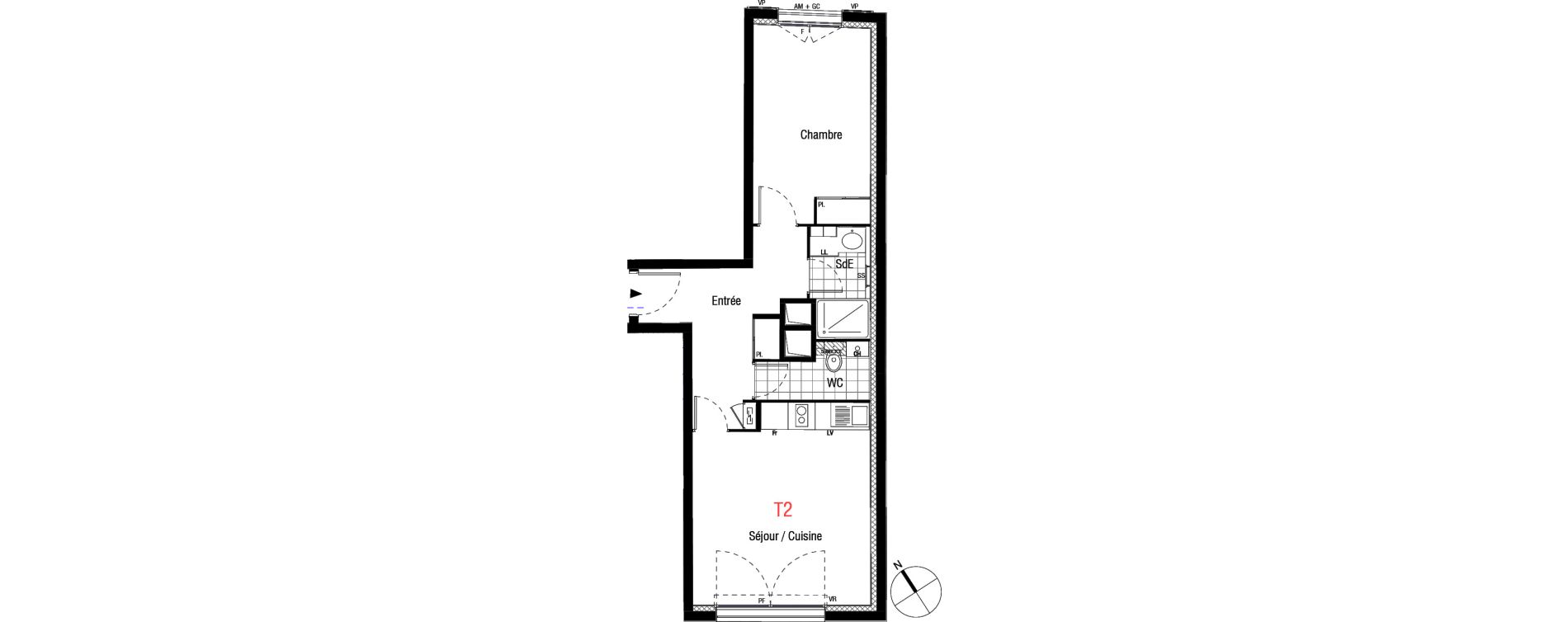 Appartement T2 de 42,98 m2 &agrave; Livry-Gargan L'abbaye