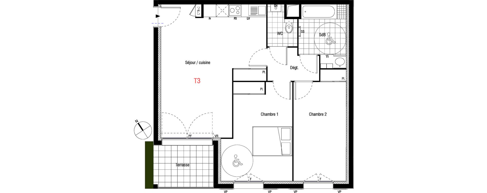 Appartement T3 de 66,82 m2 &agrave; Livry-Gargan L'abbaye